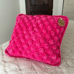 Handmade Bobble Pillow - Insert Included - Hot Pink Crochet Pillow Cover